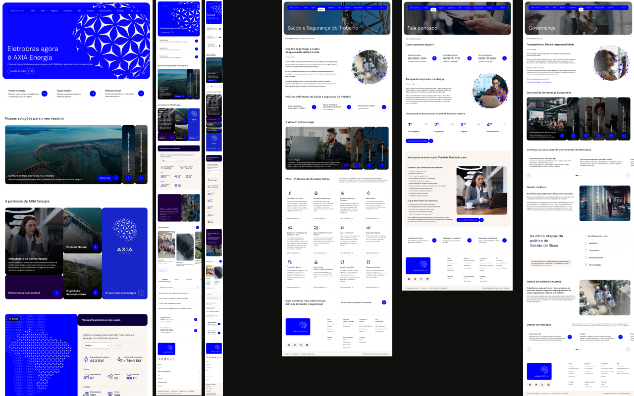 Axia pages across breakpoints